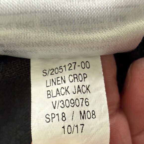 Old Navy Women's Linen Rayon Blend Pull On Crop Pants Black Size L Large - Picture 5 of 11